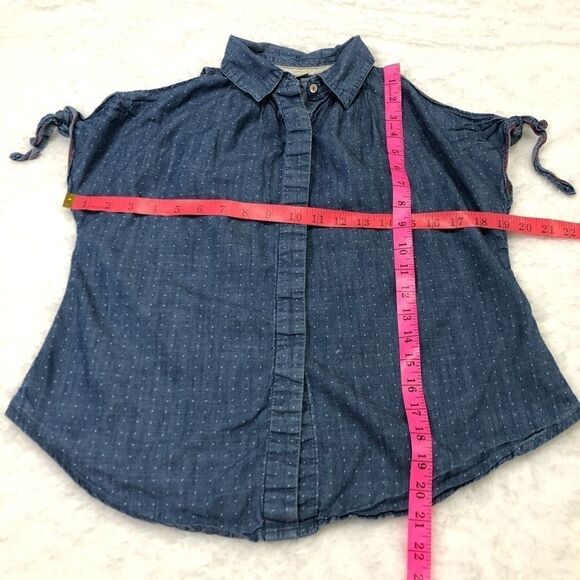 🚨 Anthro Holding Horses Cold Shoulder Chambray Dot - Picture 8 of 11